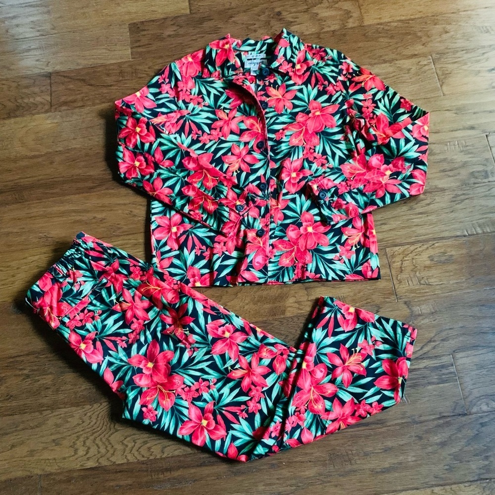 Easy Spirit Stretch 2 Piece Set‎ Tropical Print
